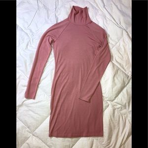 Long sleeve fitted turtleneck dress